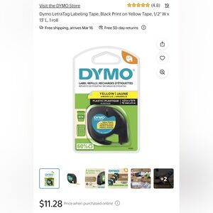 Dymo Yellow and Label Refill Cartridge